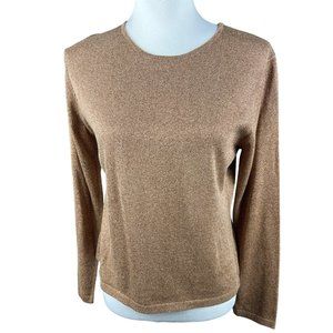 Vintage Carole Little Sport Petite Long Sleeve Sparkle Knit Blouse Size L